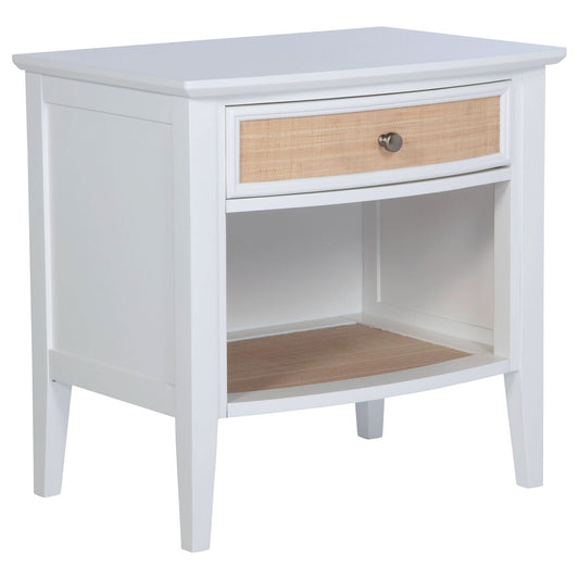 Bexhill 1 - drawer Nightstand Bedside Table White - Walo Furniture