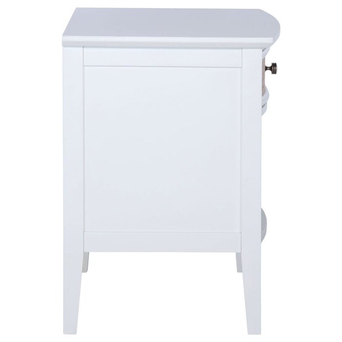 Bexhill 1 - drawer Nightstand Bedside Table White - Walo Furniture