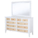 Bexhill 10 - drawer Dresser and Mirror White - Walo Furniture