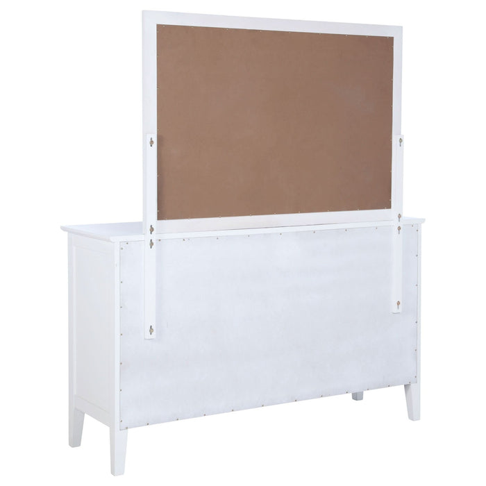 Bexhill 10 - drawer Dresser and Mirror White - Walo Furniture