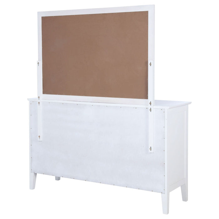 Bexhill 10 - drawer Dresser and Mirror White - Walo Furniture