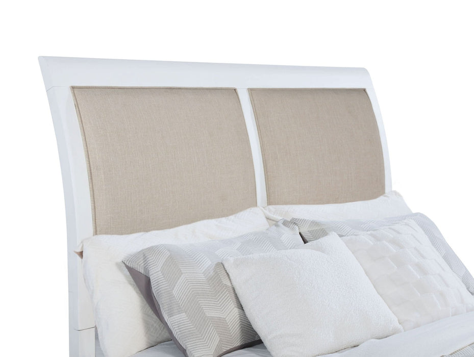 Bexhill 56 - inch Upholstered Queen Panel Bed White - Walo Furniture