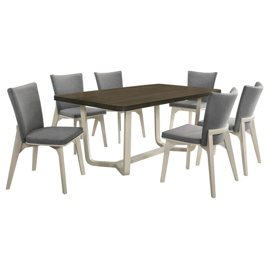 Biloxi 7 - piece 71 - inch Rectangular Dining Set Greyish Brown - Walo Furniture