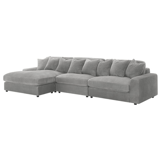 Blaine Upholstered Reversible Chaise Sectional Sofa Fog - Walo Furniture