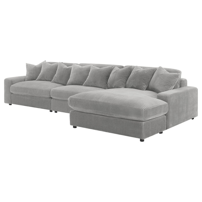 Blaine Upholstered Reversible Chaise Sectional Sofa Fog - Walo Furniture