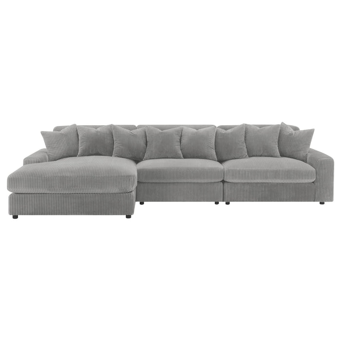 Blaine Upholstered Reversible Chaise Sectional Sofa Fog - Walo Furniture