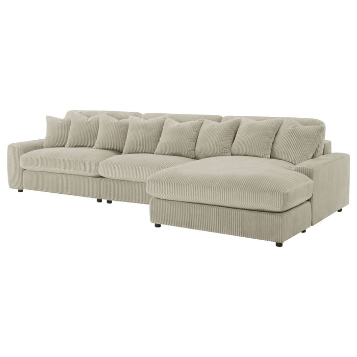 Blaine Upholstered Reversible Chaise Sectional Sofa Sand - Walo Furniture