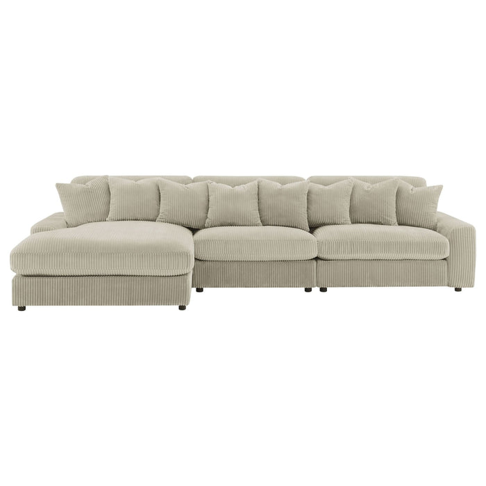 Blaine Upholstered Reversible Chaise Sectional Sofa Sand - Walo Furniture