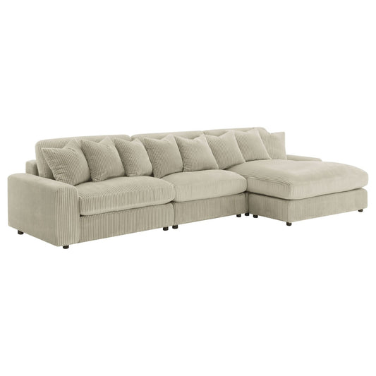 Blaine Upholstered Reversible Chaise Sectional Sofa Sand - Walo Furniture