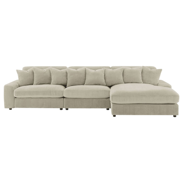 Blaine Upholstered Reversible Chaise Sectional Sofa Sand - Walo Furniture