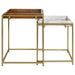 Bolden 2 - Piece Wood and Marble Top Nesting Table Set Gold - Walo Furniture