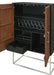 Borman 2 - door Home Bar Cabinet Wine Storage Walnut and Black - Walo Furniture