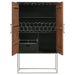 Borman 2 - door Home Bar Cabinet Wine Storage Walnut and Black - Walo Furniture