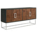 Borman 4 - door Wood Accent Cabinet Walnut and Black - Walo Furniture