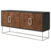 Borman 4 - door Wood Accent Cabinet Walnut and Black - Walo Furniture