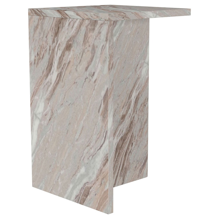 Bowdoin Genuine Marble Accent Side Table Grey - Walo Furniture