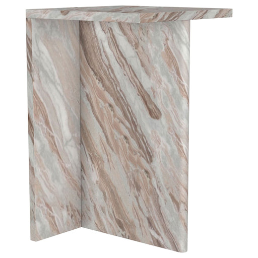 Bowdoin Genuine Marble Accent Side Table Grey - Walo Furniture