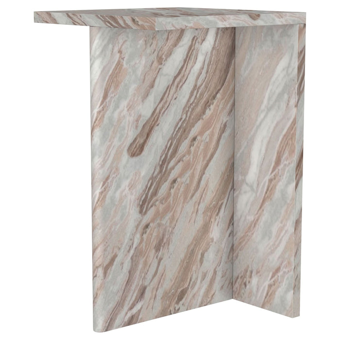 Bowdoin Genuine Marble Accent Side Table Grey - Walo Furniture