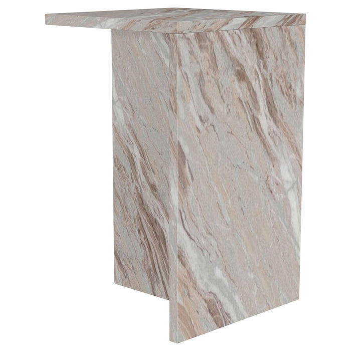 Bowdoin Genuine Marble Accent Side Table Grey - Walo Furniture