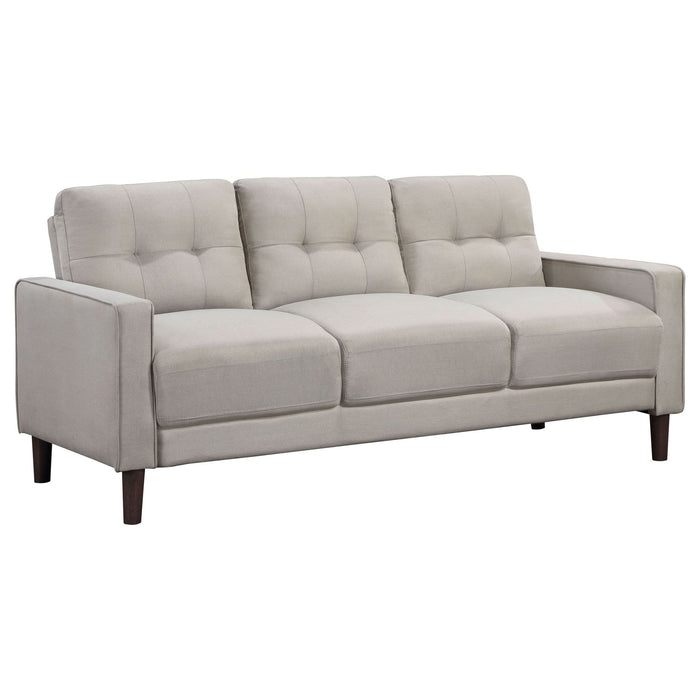 Bowen 2 - piece Upholstered Track Arm Tufted Sofa Set Beige - Walo Furniture