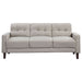 Bowen 2 - piece Upholstered Track Arm Tufted Sofa Set Beige - Walo Furniture