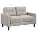 Bowen 2 - piece Upholstered Track Arm Tufted Sofa Set Beige - Walo Furniture