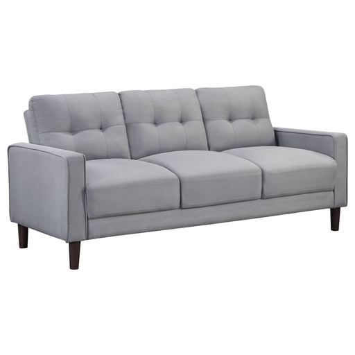 Bowen 2 - piece Upholstered Track Arm Tufted Sofa Set Grey - Walo Furniture