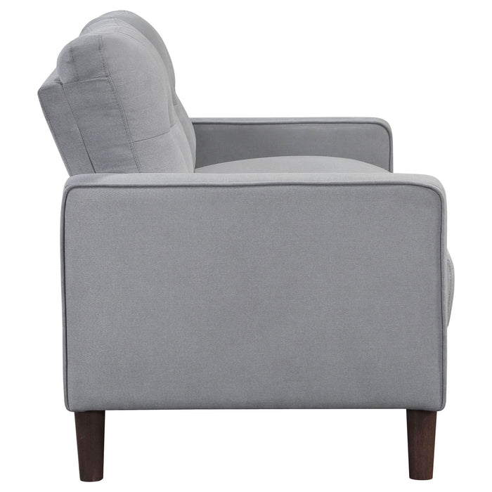 Bowen 2 - piece Upholstered Track Arm Tufted Sofa Set Grey - Walo Furniture