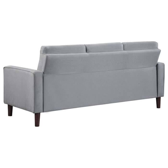 Bowen 2 - piece Upholstered Track Arm Tufted Sofa Set Grey - Walo Furniture