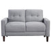 Bowen 2 - piece Upholstered Track Arm Tufted Sofa Set Grey - Walo Furniture