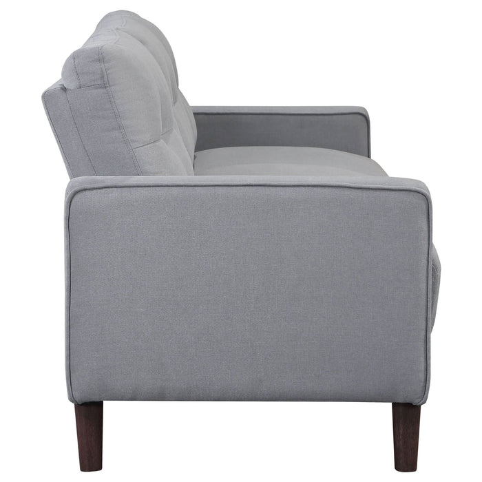 Bowen 2 - piece Upholstered Track Arm Tufted Sofa Set Grey - Walo Furniture