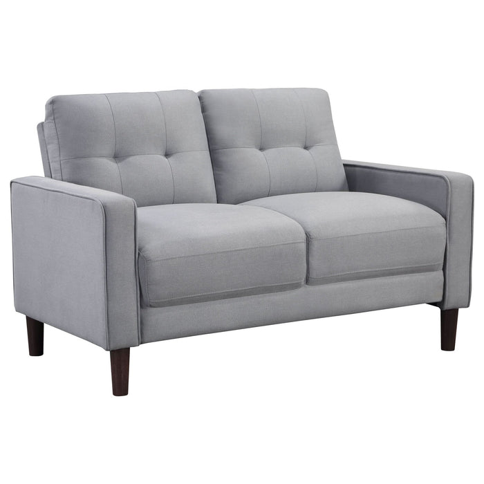 Bowen 2 - piece Upholstered Track Arm Tufted Sofa Set Grey - Walo Furniture