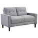 Bowen 3 - piece Upholstered Track Arm Tufted Sofa Set Grey - Walo Furniture