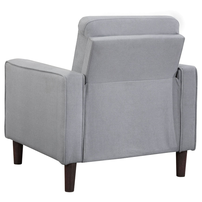 Bowen Upholstered Track Arm Tufted Accent Chair Grey - Walo Furniture