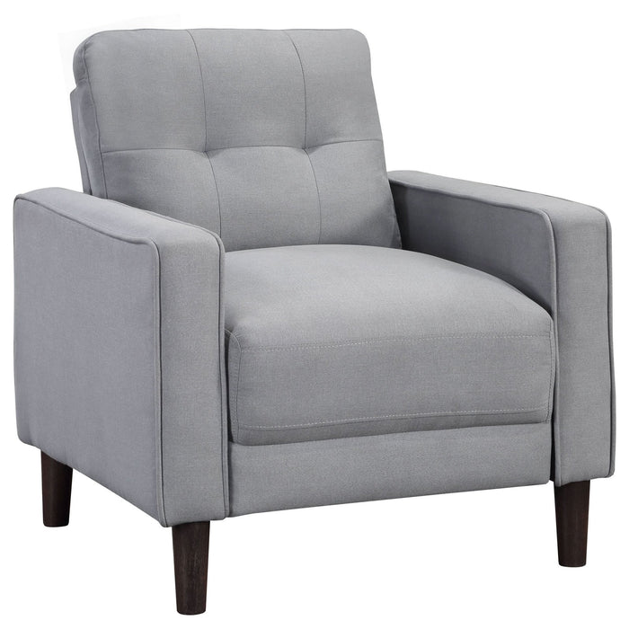 Bowen Upholstered Track Arm Tufted Accent Chair Grey - Walo Furniture