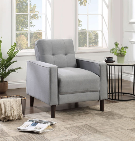 Bowen Upholstered Track Arm Tufted Accent Chair Grey - Walo Furniture