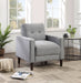 Bowen Upholstered Track Arm Tufted Accent Chair Grey - Walo Furniture