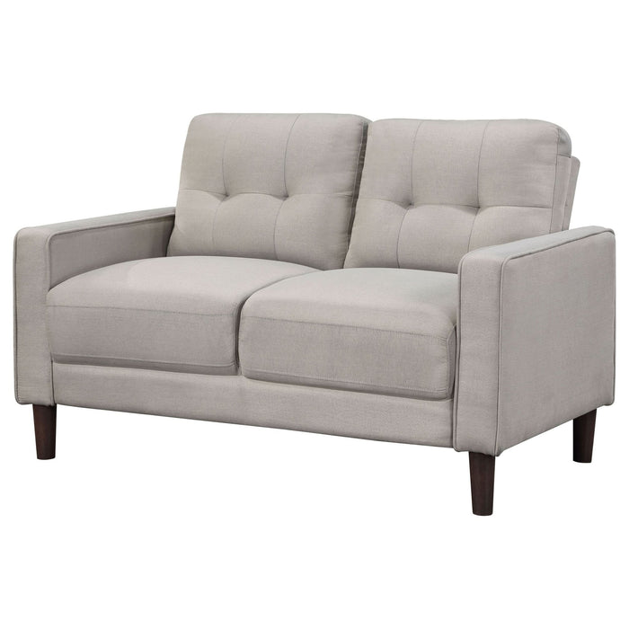 Bowen Upholstered Track Arm Tufted Loveseat Beige - Walo Furniture