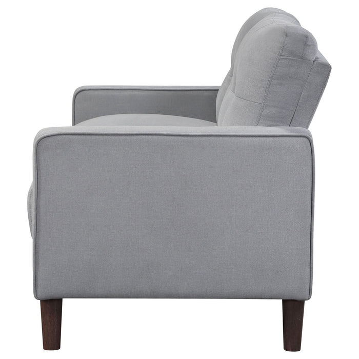 Bowen Upholstered Track Arm Tufted Loveseat Grey - Walo Furniture