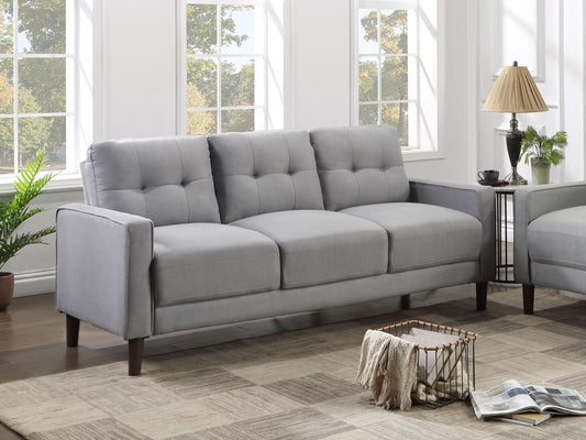 Bowen Upholstered Track Arm Tufted Sofa Grey - Walo Furniture