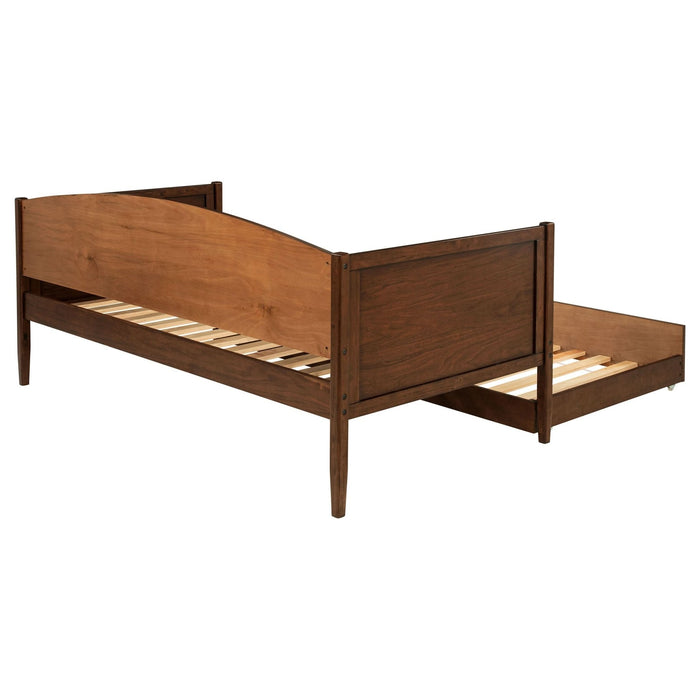 Bozeman Wood Twin Daybed With Trundle Medium Walnut - Walo Furniture