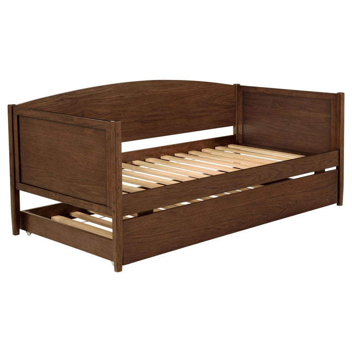 Bozeman Wood Twin Daybed With Trundle Medium Walnut - Walo Furniture