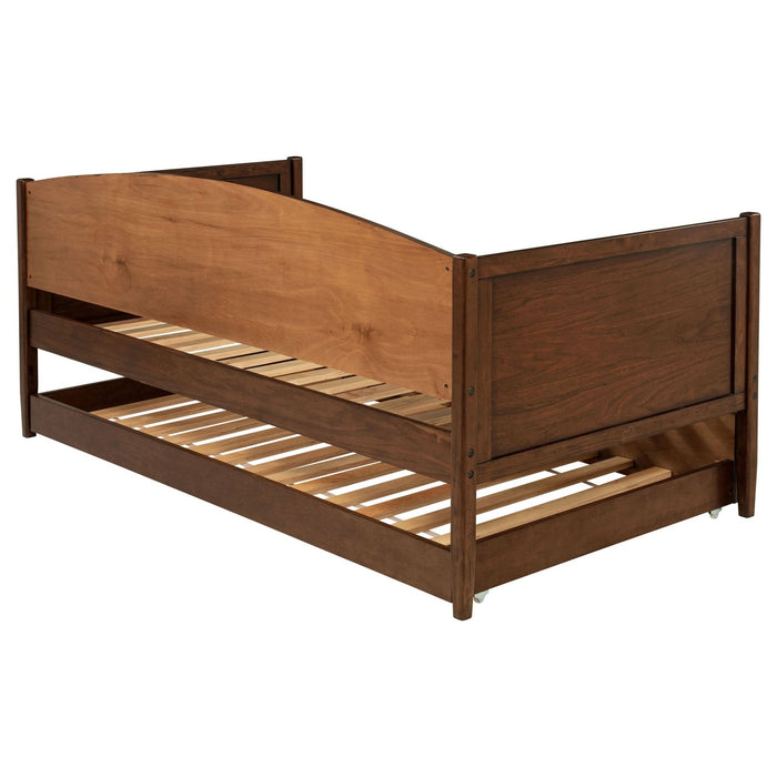 Bozeman Wood Twin Daybed With Trundle Medium Walnut - Walo Furniture