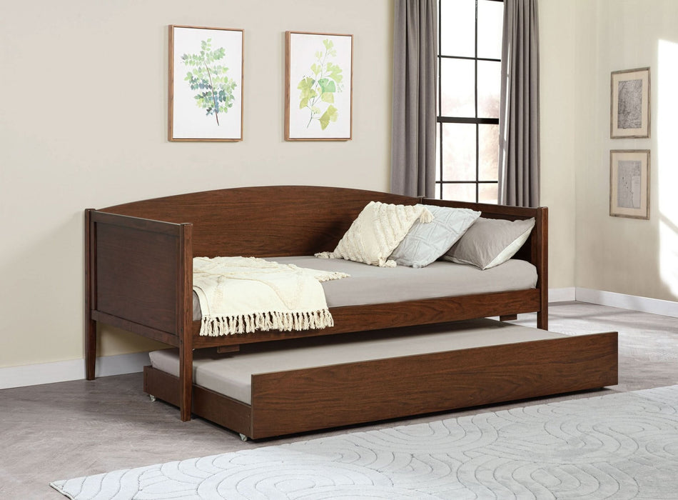 Bozeman Wood Twin Daybed With Trundle Medium Walnut - Walo Furniture