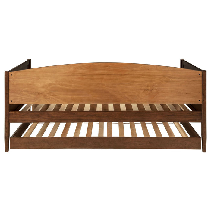 Bozeman Wood Twin Daybed With Trundle Medium Walnut - Walo Furniture