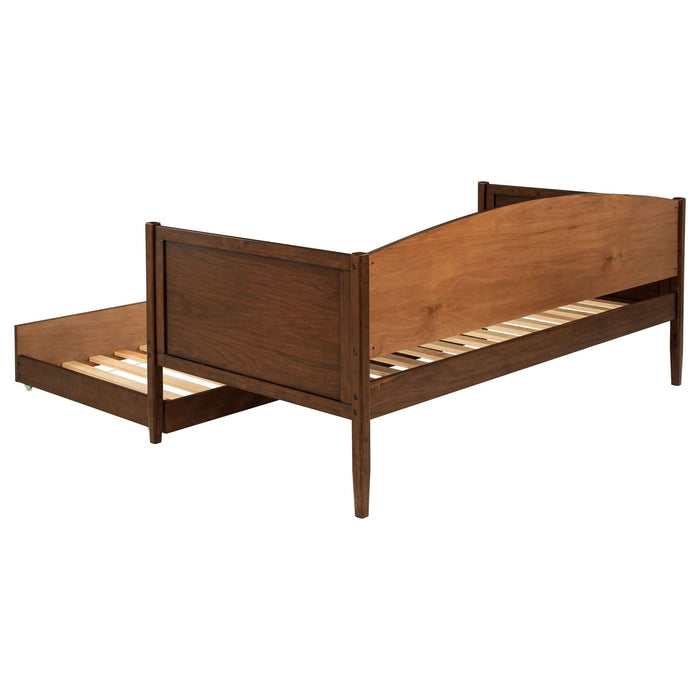 Bozeman Wood Twin Daybed With Trundle Medium Walnut - Walo Furniture