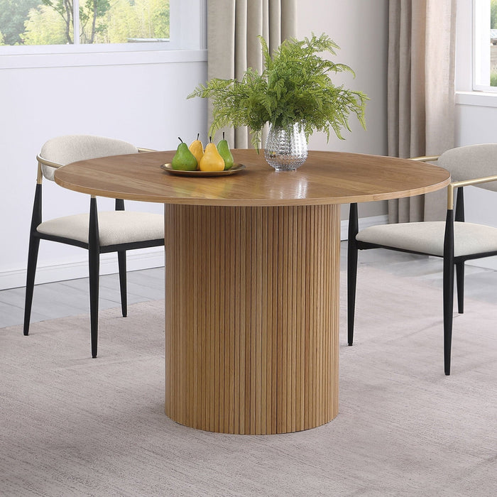 Bradbury Round 48 - inch Wood Top Dining Table Natural - Walo Furniture