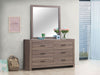 Brantford 6 - drawer Dresser with Mirror Barrel Oak - Walo Furniture