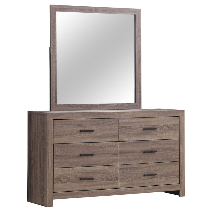 Brantford 6 - drawer Dresser with Mirror Barrel Oak - Walo Furniture