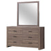 Brantford 6 - drawer Dresser with Mirror Barrel Oak - Walo Furniture